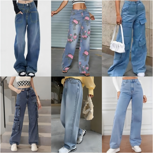 2025 Woemns标签工厂超支女士二手牛仔长裤牛仔裤女士紧身牛仔裤库存连衣裙 - Product Image 2