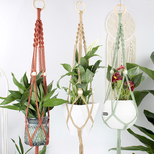 Macrame Kit Plantenhanger DIY Kleurrijk Hol Net Houten <span class=keywords><strong>Ring</strong></span> Kwastje Tuin Home Decor Cadeau voor Beginners Tutorial - Product Image 4
