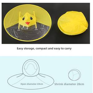 Cubierta de lluvia Lindo pato de dibujos animados Platillo volador Chubasquero para niños Gorra de <span class=keywords><strong>paraguas</strong></span> para niños y niñas Chubasquero a prueba de viento Equipo de lluvia - Product Image 3