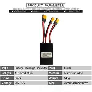 Módulo Convertidor de Descarga de Batería Dual para Bicicleta Eléctrica SOMEDAY YJ-MCU40 40A 20V-72V, Interruptor de Paquete de Baterías en Paralelo, Aleación de Aluminio Duradera para - Product Image 3