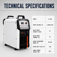 Inverter de découpe plasma numérique IGBT TL-160 380V, épaisseur de coupe maximale 80 mm, machine de découpe plasma pour métal