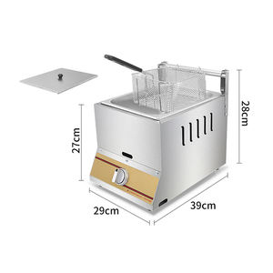 Friggitrice a Gas da Banco Professionale per Ristorante per Pollo, 2 Vasche e 2 Cestelli, Friggitrice a Gas Commerciale - Product Image 3