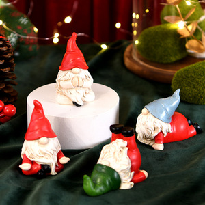 Christmas Resin Gnomes Figurines Nordic Style 3.9in Matte Finish Desktop Decor Living Room Indoor Use Personal Gift - Product Image 1