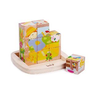 ของเล่นไม้มอนเตสซอรี่สำหรับเด็กวัยเตาะแตะ 1-3 ปี ฝึกทักษะการเคลื่อนไหวประสาทสัมผัส ตัวต่อสัตว์เลี้ยงในฟาร์ม 9 ชิ้น มีสินค้าพร้อมส่ง - Product Image 1