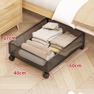 Large Capacity Multifunctional Metal Wheel Arrangement Bed Clothes Storage <b>Box</b> Bed Storage Wheel Rack Multifunctional <b>Bedding</b> - Product Image 5