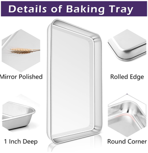 Extra-Lar 40*60 Plaque à biscuits plaquée aluminium Plaque de cuisson en acier carbone antiadhésive Poêles de cuisson rectangulaires perforées prêtes à l'emploi - Product Image 2