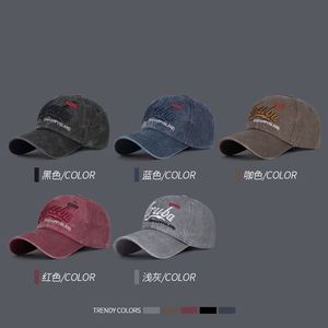 Broderie personnalisée 100% coton lavé vieux enduit rétro Vintage casquette de Baseball sergé profil bas 6 panneau casquette de Baseball chapeau - Product Image 3