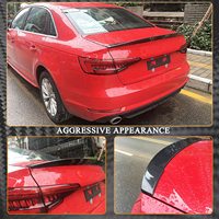 Aileron de coffre en fibre de carbone véritable de style PSM, spoiler A4 B9 High Kick Duckbill, compatible avec les Audi A4 B9 berline 2013-2020
