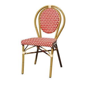 Meubles de bistrot français pour l'extérieur, chaise en rotin d'extérieur, <span class=keywords><strong>table</strong></span> et chaises en aluminium pour café, restaurant, <span class=keywords><strong>jardin</strong></span> - Product Image 4