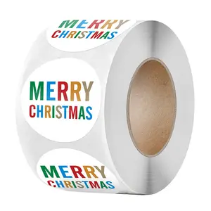 Grosir Kemasan gulungan AliExpress tag hadiah stiker Selamat Natal