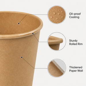 Gobelets à café en kraft brun de 8 oz, gobelets en papier jetables résistants pour café, thé, chocolat, eau - Product Image 6