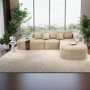 Sofá Esquinero Compacto Individual para Salas de Estar Pequeñas, Diseño Ligero sin Marco, Tela Lumbar, Funda Extraíble y Lavable - Product Image 1