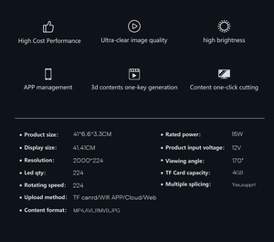 Nouveau modèle de projecteur holographique 3D de 42 cm, ventilateur d'affichage publicitaire animé à LED, carte SD, nouveautés pour les fêtes, équipement G42 - Product Image 3