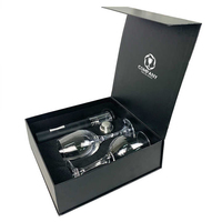 Boîtes rigides imprimées sur mesure pour verres à vin Boîte cadeau magnétique pliante pliable en mousse ondulée robuste en papier kraft recyclable