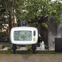 Aqualin 2 Outlet Pengatur Waktu Penyiraman Digital dengan Sensor Hujan Pengontrol Irigasi Taman Otomatis Zona Ganda