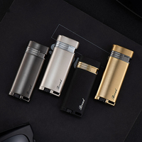 Nouveau briquet à gaz butane gonflable à flamme bleue résistant au vent avec impression laser personnalisée LOGO Briquets publicitaires