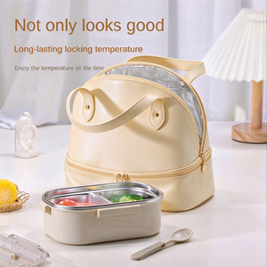 Bolsa de Picnic Aislada, Resistente al Agua, Ecológica, para Todas las Estaciones, de Cuero PU con Lámina de Aluminio, Protección Contra Viento y Hielo - Product Image 1