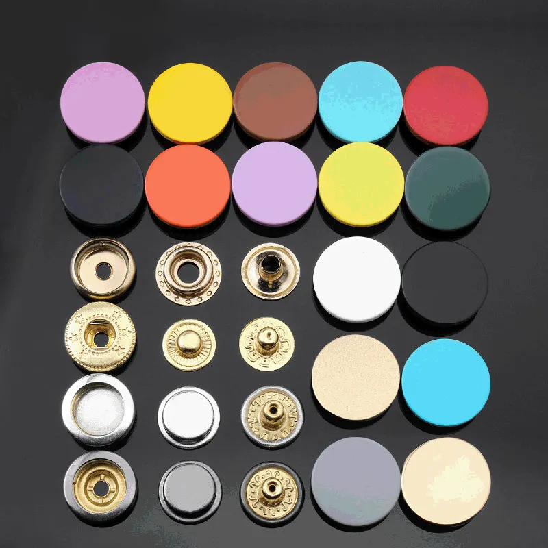 Wholesale Fashion Solid Color Customized Design Clothing Jacket Bag Metal Snap Buttons