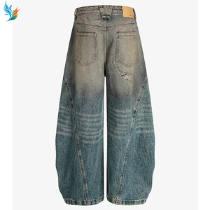 Vaqueros Anchos Personalizados para Hombre, Diseño Retro con Salpicaduras de Tinta, Perforados, de Mezclilla de Algodón, Estilo Hip-Hop Urbano, para Primavera/Otoño - Product Image 2