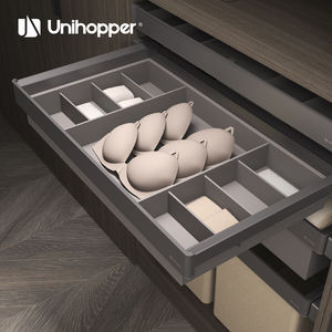 Organizador de Ropa Moderno con Cajón Extraíble de Aluminio UNIHOPPER MONIKA2.0, Cesta de Cuero para Guardar Ropa Interior en el Armario - Product Image 4