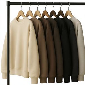 Sudaderas de cuello redondo unisex de invierno al por mayor ODM, de color liso, con hombros caídos, ajuste holgado, de nailon/algodón, personalizables - Product Image 1