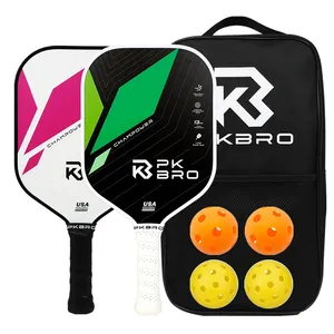 2024 Nieuwe Product Release Hoge Kwaliteit Lichtgewicht 16Mm Lange Grip T700 Koolstofvezel Pickleball Paddle 2 Delige Set