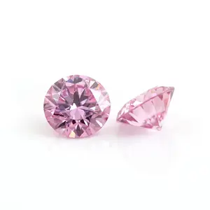 Loose Round Brilliant Cut Fancy Pink Lab Created Diamonds Synthetic Diamond CVD Lab Grown Diamond