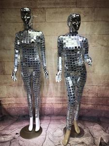 Combinaison à paillettes miroir pour femmes, avec masque scintillant, costume pour Cosplay, bal de promo, boîte de nuit, chanteur DS Show, body Sexy - Product Image 4