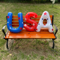 Lot de 3 décorations gonflables patriotiques pour fête au bord de la piscine, lettres USA flottantes pour le 4 juillet, lettres gonflables flottantes pour la décoration de fête