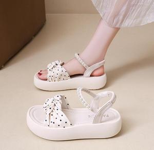 <span class=keywords><strong>Sandalias</strong></span> de Plataforma con Lazo de Puntos, Suela Gruesa y Alta, Frescas y Versátiles, Novedad de Verano - Product Image 4