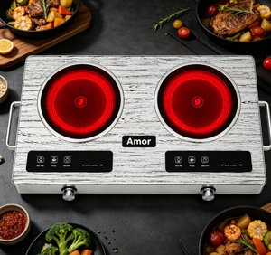 Amor - Cocina Portátil Doble con Quemadores de 4000W, con Asas, Perfecta para Reuniones Familiares y Noches de Hot Pot - Product Image 4