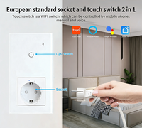 SHINELITE Interrupteur mural intelligent Wi-Fi 1 voie de bonne qualité avec télécommande (norme UE Allemagne) et prise USB A+C