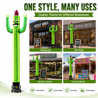 Figurine gonflable personnalisée en forme de cactus, équipée d'un souffleur portable, idéale pour les restaurants, les magasins et la publicité extérieure