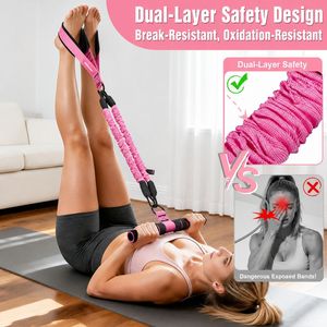 Resistance Bands Set With Handles And Foot Straps For Abdominal Workout And <b>Leg</b> <b>Exercise</b> Equipment - Product Image 6
