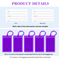 Étiquettes de bagages colorées en PVC imperméable, légères, pour valises, accessoires de bagages