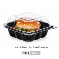 Boîte à hot-dogs et hamburgers 6*6 pouces, emballage personnalisé jetable en forme de coquille, boîte à emporter, boîte à lunch bento