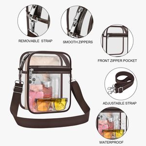 Wasserdichte Transparente Mini-Umhängetasche Damen Herren Messenger-Tasche Crossbody Schultertaschen - Product Image 3
