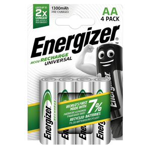 Batteria Stilo <b>AA</b> ricaricabile 1300mAh <b>RECHARGE</b> UNIVERSAL (4pz) E301376005 - Product Image 2