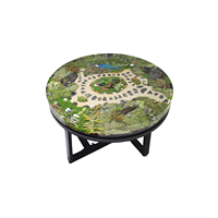 Artisanat en résine avec fleurs sèches fleurs conservées Table basse en résine époxy pour meubles de maison Table basse Table ronde