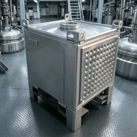 Conteneur IBC chauffable réutilisable de 1000 L en acier inoxydable SS304 personnalisé, conforme aux normes européennes, pour produits chimiques, esters et solvants, y compris l'azote liquide