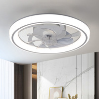 Ventilateur de plafond LED moderne et minimaliste pour chambre et bureau, oscillant, trois couleurs, variateur d'intensité, commande intelligente, ultra-simple