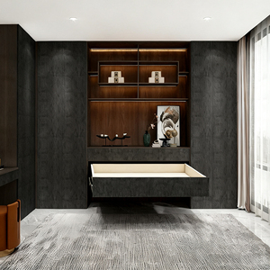 Lemari Pakaian Kayu Modern BOSNiE, Furnitur Kamar Tidur Mewah, Lemari Modular Pintu Geser, Kabinet Gantung Pakaian, Armoire Hotel - Product Image 4