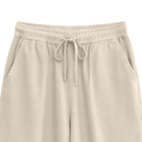 Pantalon en coton et lin pour femme, été 2026, coupe ample, jambe large, décontracté, avec cordon de serrage et taille élastique, OEM ODM, vente en gros