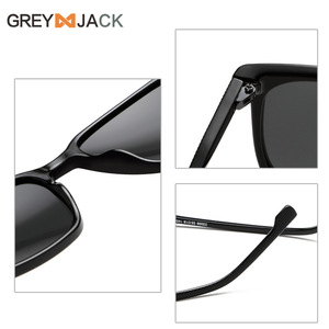 Lunettes de soleil carrées unisexes, monture en PC, verres TAC, protection UV400, type 3, pare-soleil, couleur noire, pour une utilisation en extérieur en été - Product Image 3