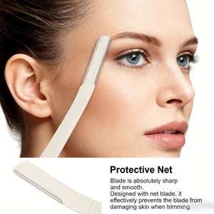 Rasoir à sourcils pour femmes en paille de blé biodégradable, outil d'épilation du visage respectueux de l'environnement - Product Image 1