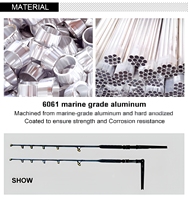 TG 4 #   Canne à pêche à la traîne en haute mer avec réglage à 7 angles, en alliage d'aluminium, droite ou courbée, robuste, pour la pêche au gros gibier en eau salée
