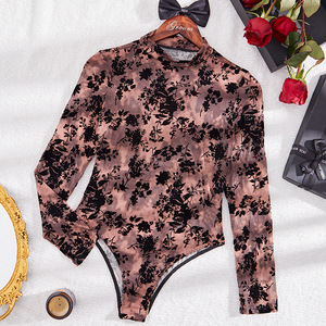 En gros Body en résille floqué transparent ajouré sexy pour femme Tendance - Product Image 6