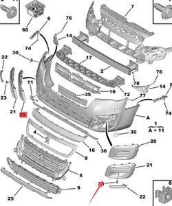OE 1613564580 9810966177 9810966077 Cache décoratif de phare <span class=keywords><strong>antibrouillard</strong></span> pour pare-chocs Peugeot PARTNER Citroën <span class=keywords><strong>BERLINGO</strong></span> - Product Image 2