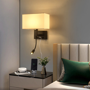 Hôtel chevet <span class=keywords><strong>applique</strong></span> chambre nordique E27 mur <span class=keywords><strong>LED</strong></span> lampe américaine intérieur tête <span class=keywords><strong>de</strong></span> <span class=keywords><strong>lit</strong></span> éclairage USB Port <span class=keywords><strong>de</strong></span> charge <span class=keywords><strong>lit</strong></span> liseuse - Product Image 4