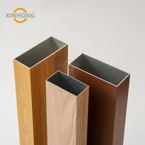 Trang trí Anodized nhôm ống ngoài trời NHÔM VUÔNG Ống gỗ hạt hình chữ nhật nhôm phần hàng rào Bảng điều chỉnh hồ sơ - Product Image 2